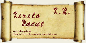 Kirilo Macut vizit kartica